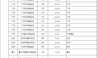 深圳长途汽车时刻表